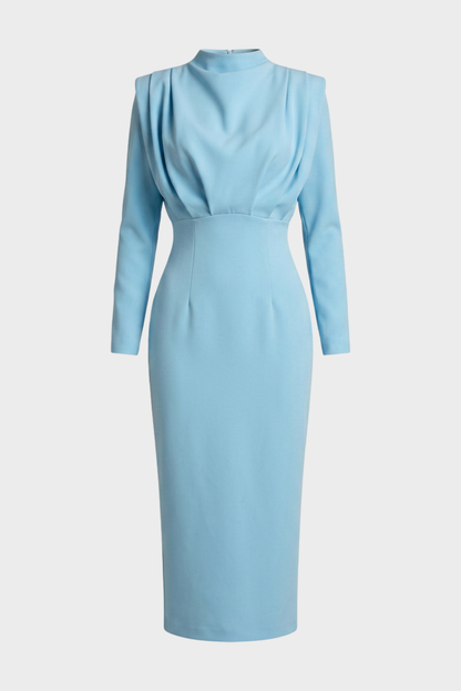 Damen Bodycon Midikleid | Stehkragen