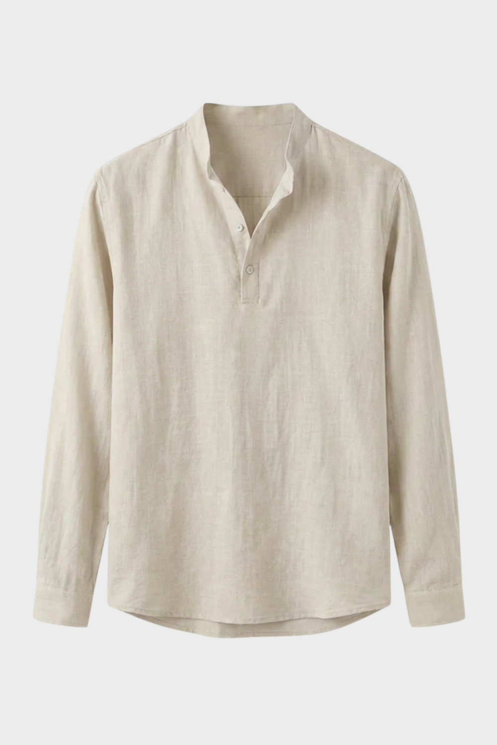 Herren Henley Langarmshirt | Stehkragen