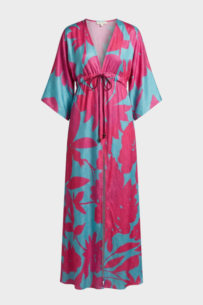 Damen Boho Maxikleid | Kimonoärmel