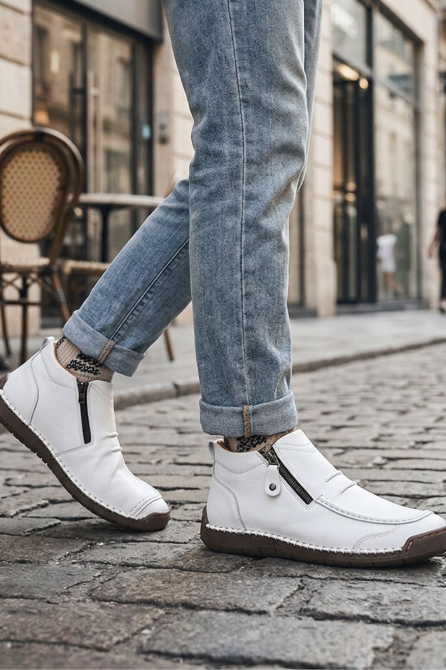 Herren Freizeit-Sneaker | Seitenzipper & Schnürdesign