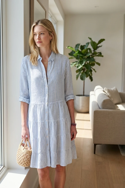 Damen Sommerkleid Midi | Knopfleiste