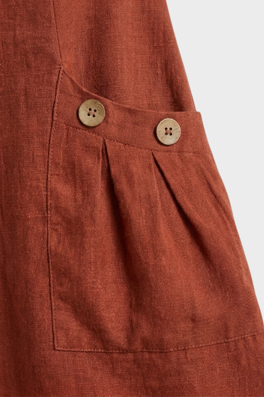 Damen Kurzes Leinenkleid | Taschen