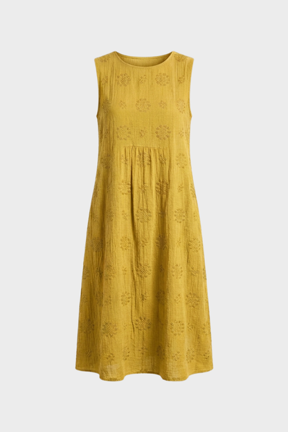 Damen Struktur Midikleid | Ärmellos