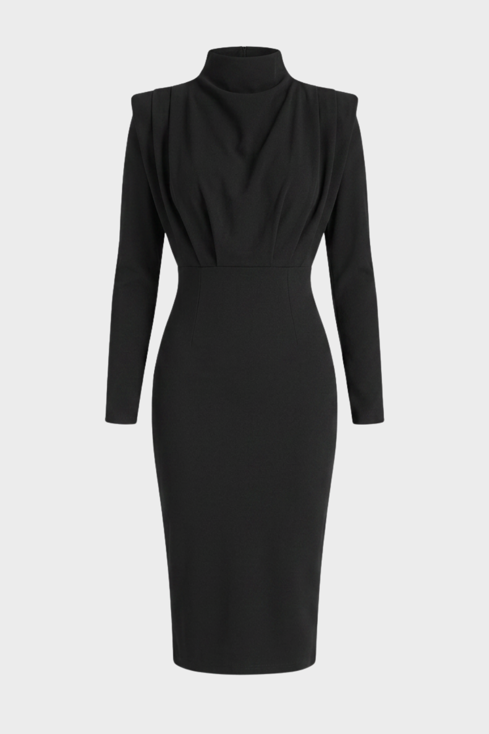 Damen Bodycon Midikleid | Stehkragen