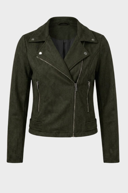 Lederjacke Damen Bikerjacke mit Reißverschluss