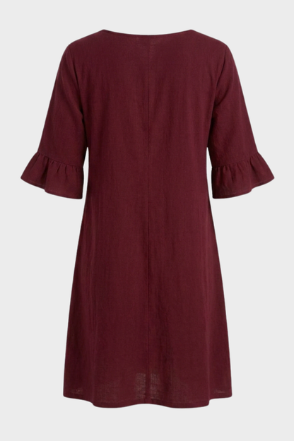 Damen Volant Sommerkleid | Knöpfe