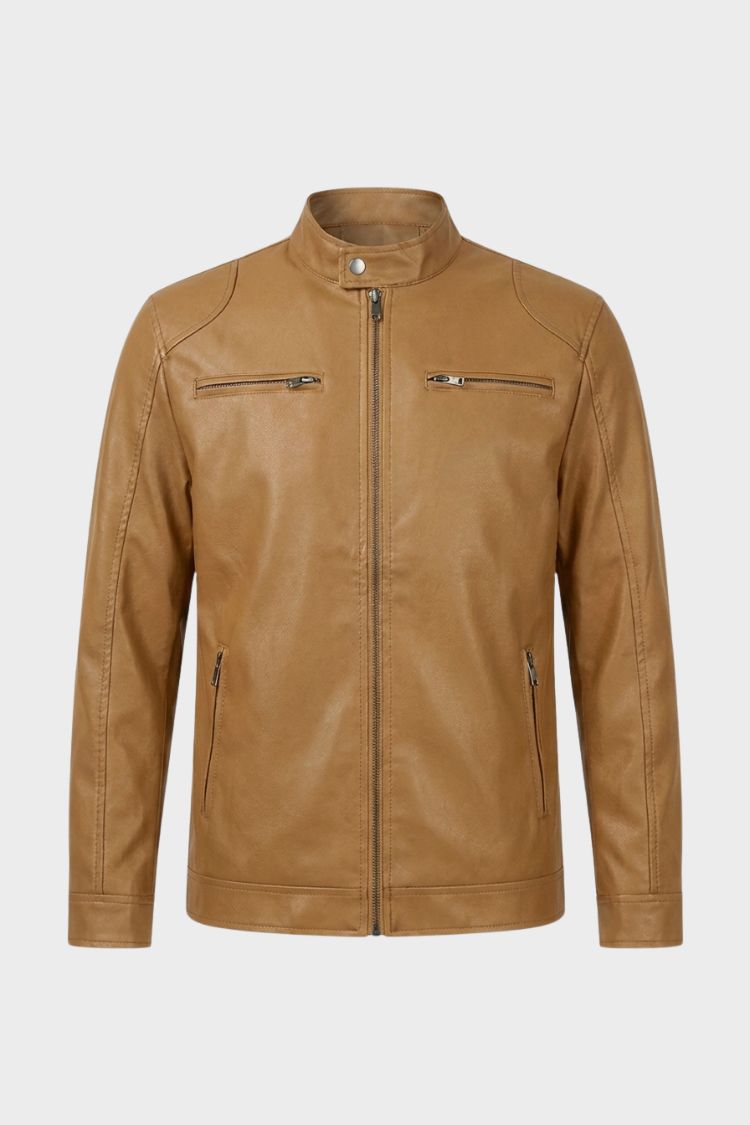 Herren Bikerjacke | Stehkragen & Reißverschlusstaschen