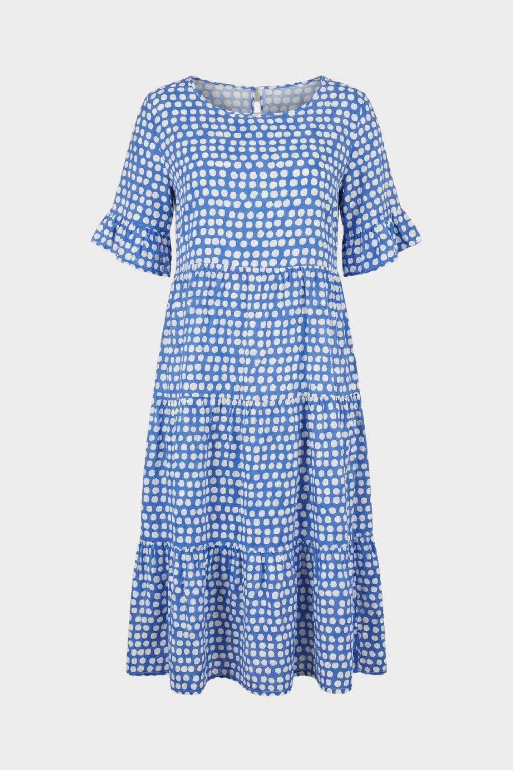 Damen Florales Midikleid | Puffärmel