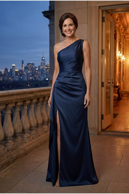 Damen One-Shoulder Kleid | Schlitz