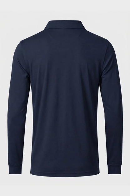 Herren Poloshirt Langarm mit Knopfleiste