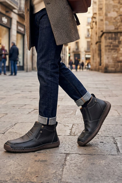 Herren Freizeit-Sneaker | Seitenzipper & Schnürdesign
