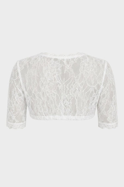 Damen Dirndlbluse mit Blumenmuster | Tiefer Ausschnitt