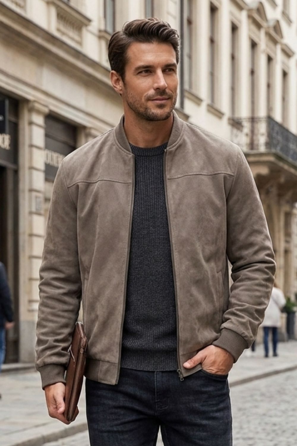 Herren Freizeit-Bomberjacke | Stehkragen & Klare Zip-Front