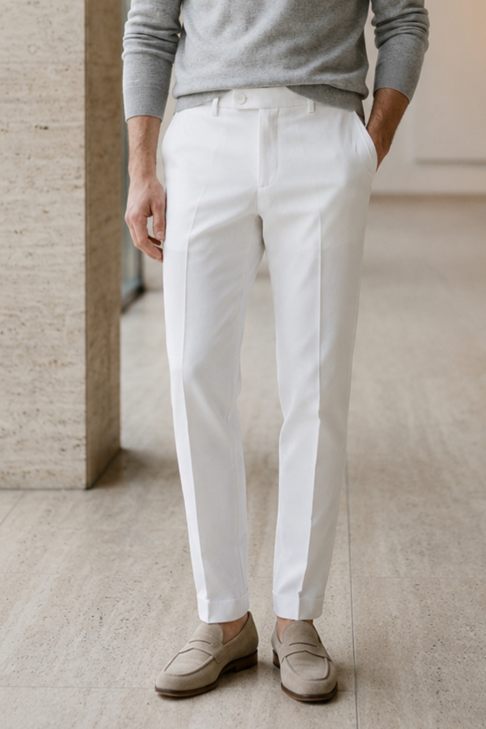 Anzughose Herren Stoffhose Slim Fit
