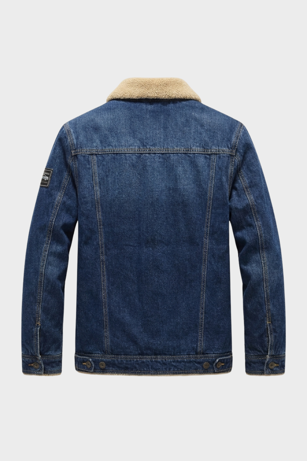 Jeansjacke Herren mit Fellkragen und Knopfleiste