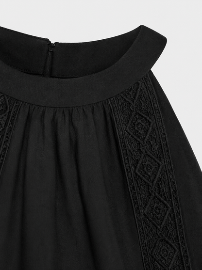 Damen Spitzen Maxikleid | Ärmellos