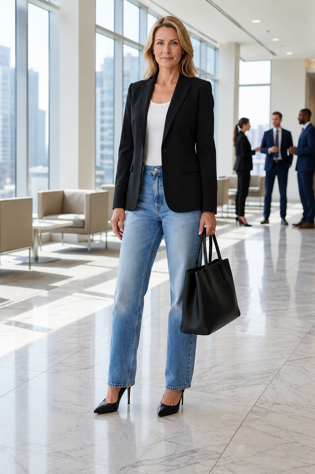 Damen Wide-Leg Jeans | Mid-Wash