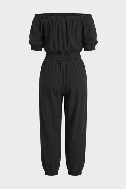 Damen Schulterfreier Overall | Weites Bein