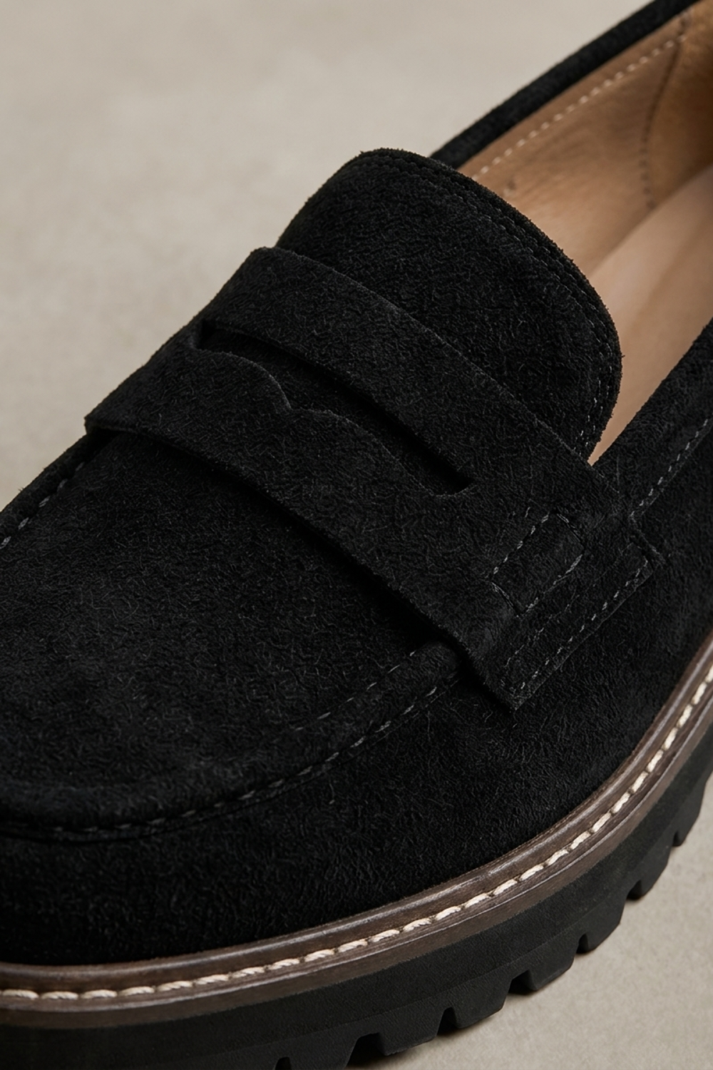 Loafer Damen Halbschuhe mit Profilsohle und Zierlasche