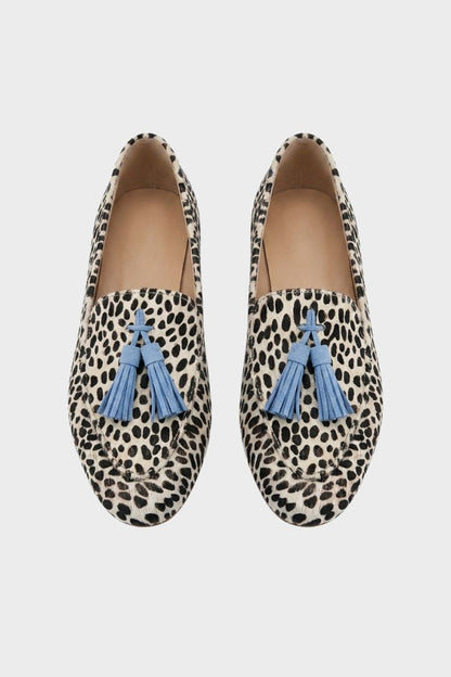Damen Gemusterte Loafer | Spitze Front & Quasten-Detail