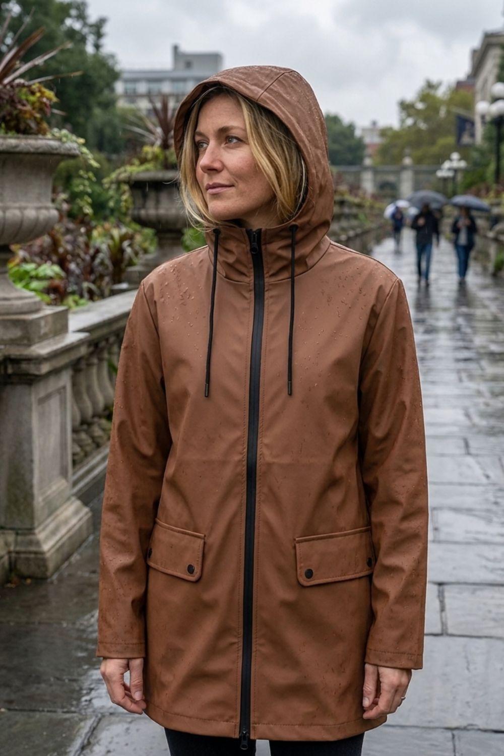 Damen Kapuzenjacke | Taillenzug & Pattentaschen