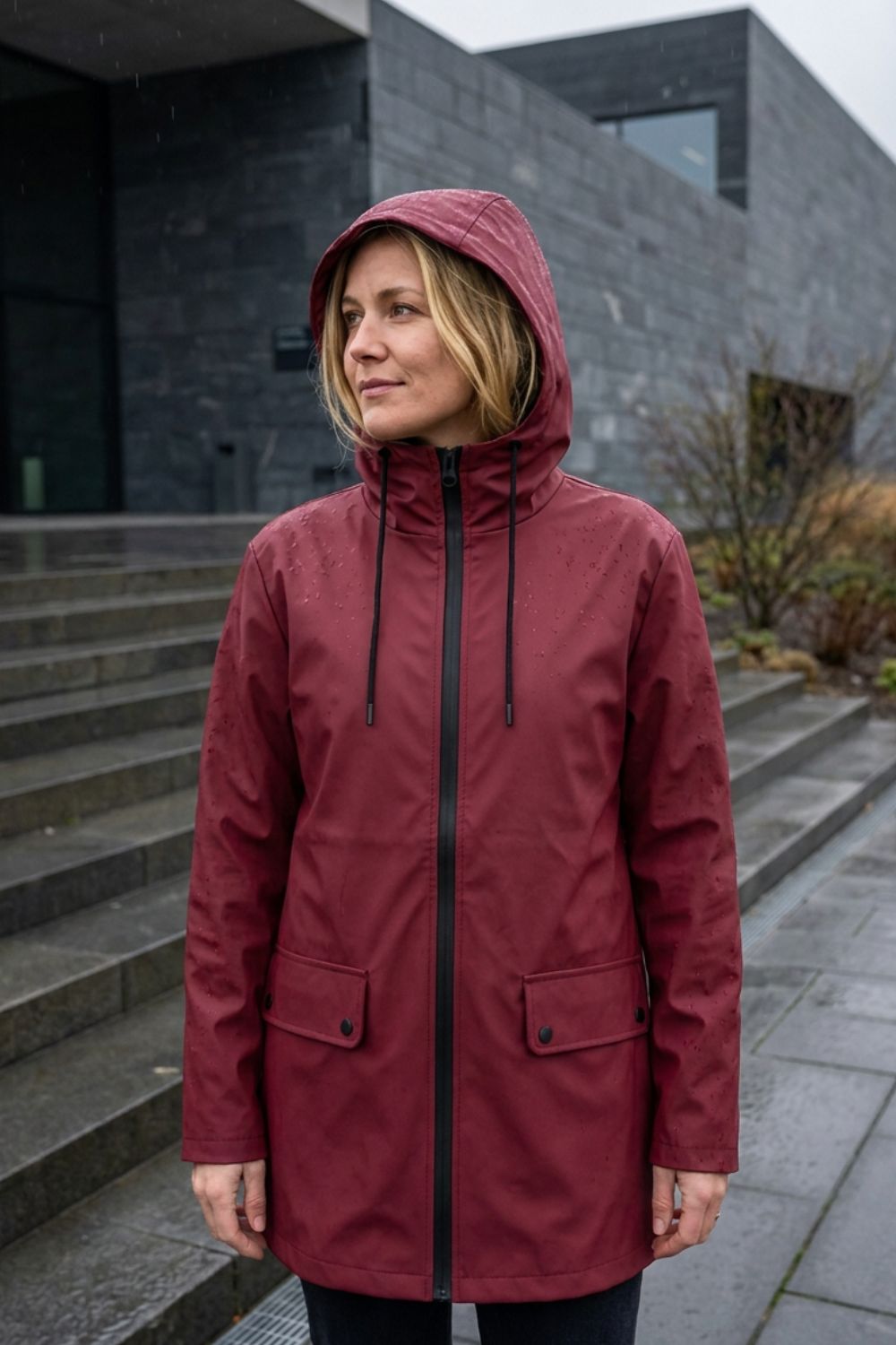 Damen Kapuzenjacke | Taillenzug & Pattentaschen