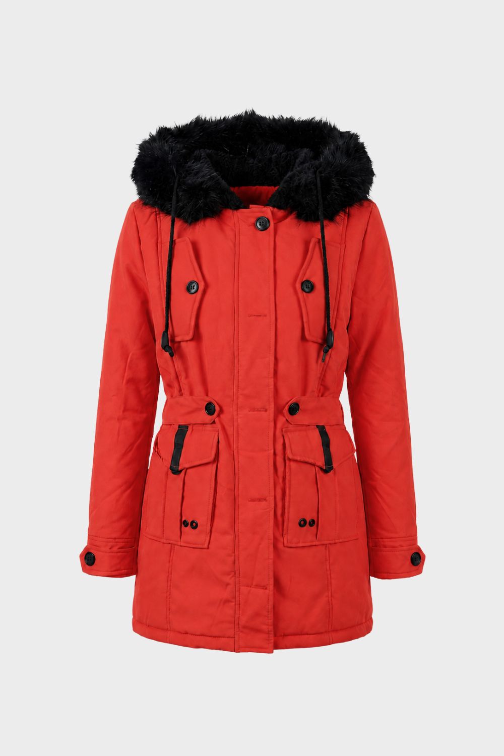 Damen Kapuzenparka | Taillenzug & Fronttaschen