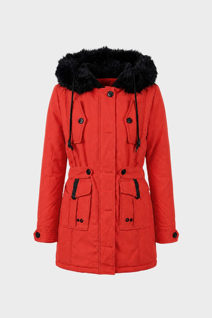 Damen Kapuzenparka | Taillenzug & Fronttaschen