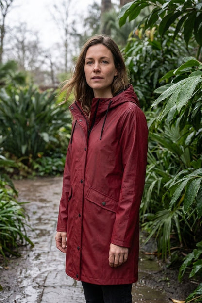 Damen Lange Kapuzenjacke | Taillenzug & Fronttaschen