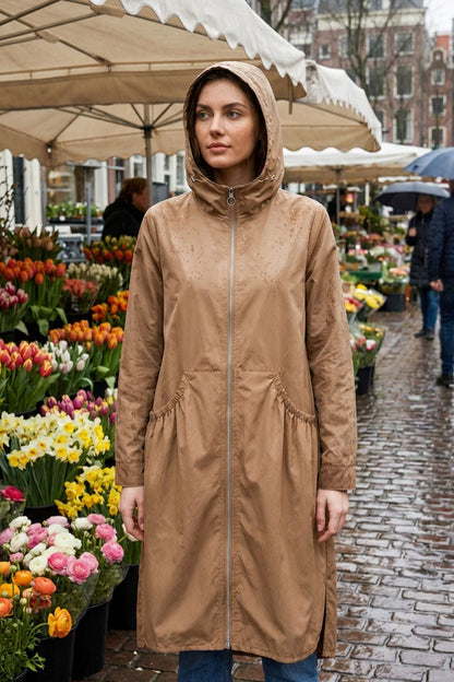 Damen Kapuzenmantel | Lange Form & Seitentaschen