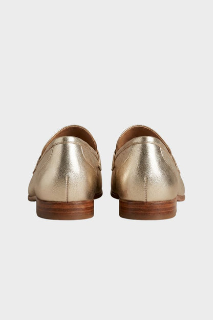 Damen Metallic-Loafer | Penny-Riegel & Flacher Absatz