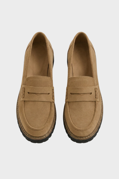 Loafer Damen Halbschuhe mit Profilsohle und Zierlasche