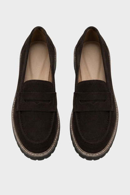 Loafer Damen Halbschuhe mit Profilsohle und Zierlasche