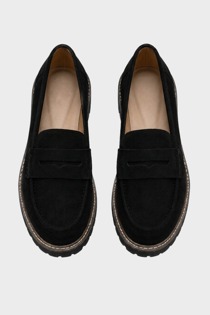 Loafer Damen Halbschuhe mit Profilsohle und Zierlasche