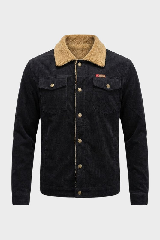 Herren Freizeitjacke | Kontrastkragen & Pattentaschen