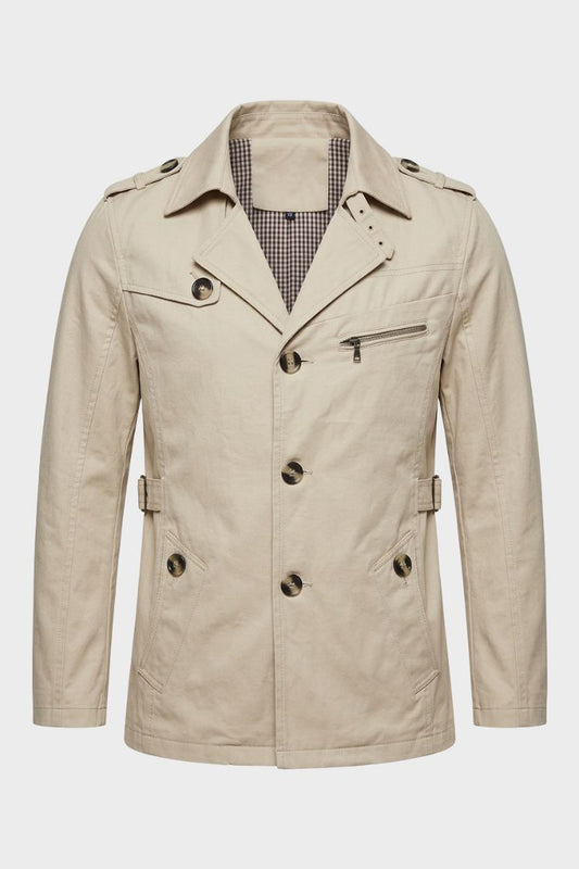 Herren Mittellanger Trenchcoat | Zweireihige Schnittführung