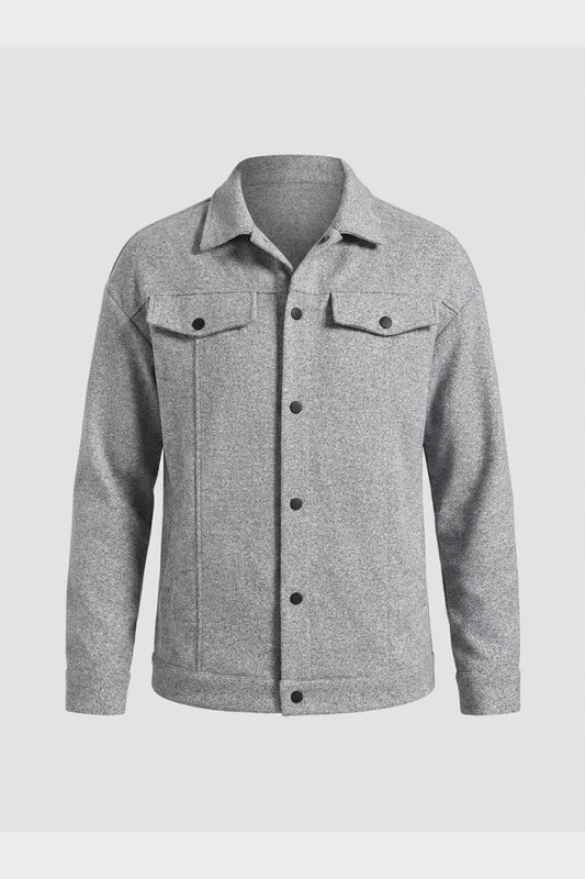 Herren Overshirt-Jacke | Druckknopfleiste & Brusttaschen