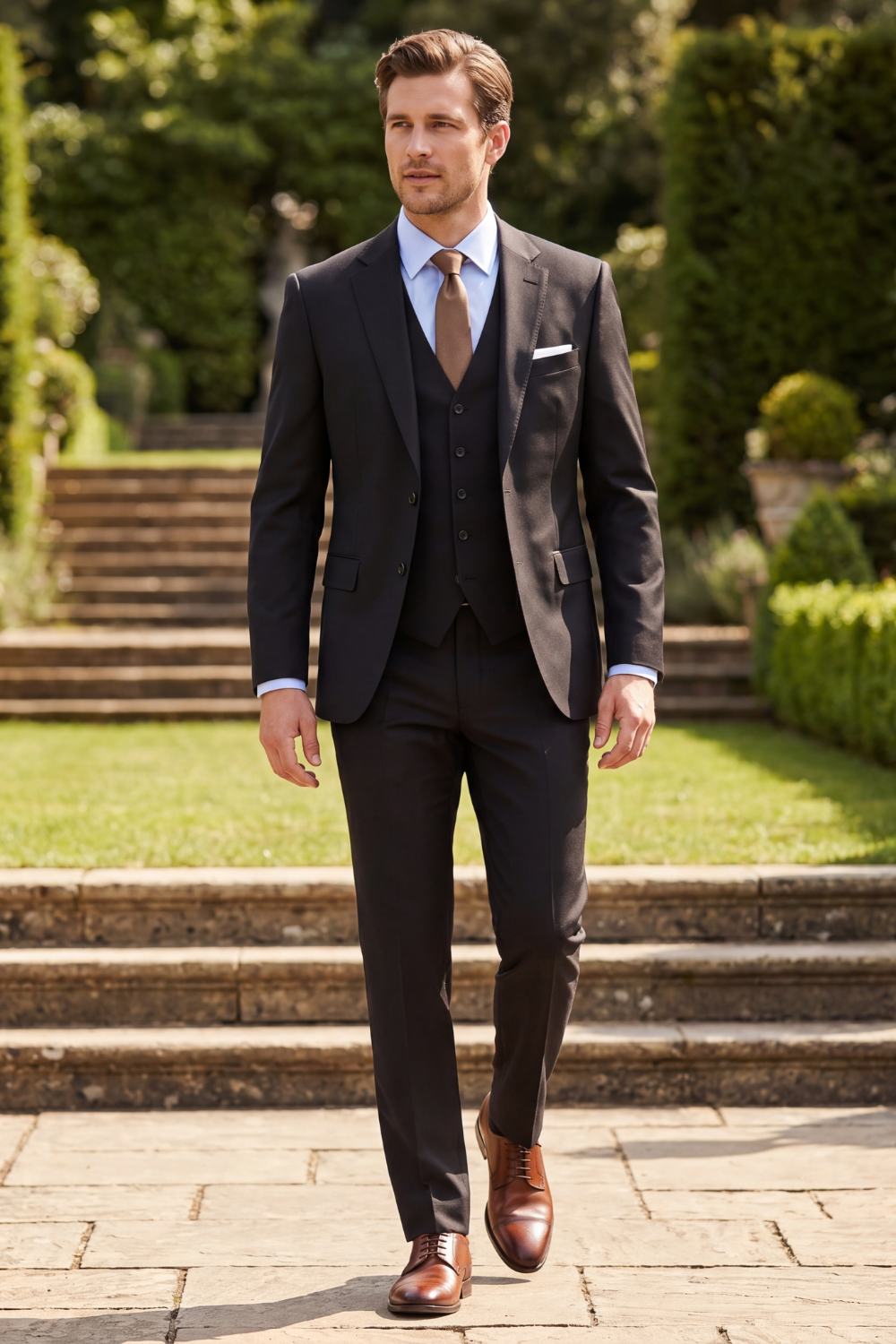 Herren Anzug 3-Teilig | Weste Slim