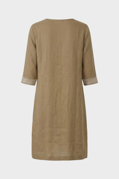 Kleid Damen V-Ausschnitt mit 3/4 Arm