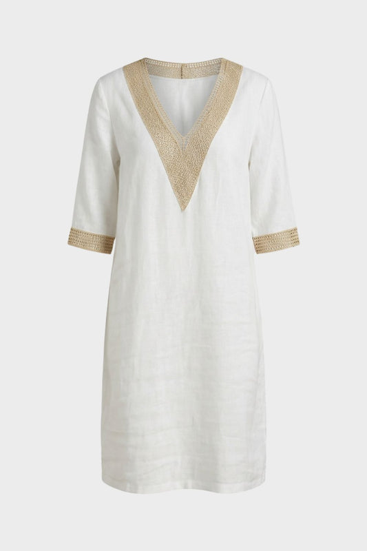 Kleid Damen V-Ausschnitt mit 3/4 Arm