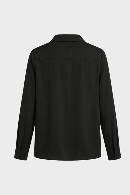 Bluse Damen Langarm mit Kragen und Knopfleiste