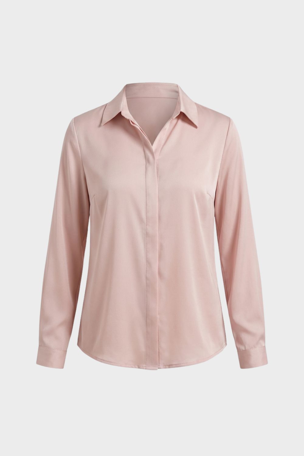 Bluse Damen Langarm mit Kragen und Knopfleiste