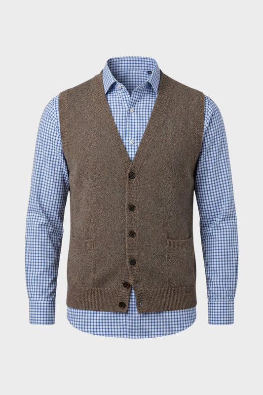 Strickweste Herren mit V-Ausschnitt und Knopfleiste