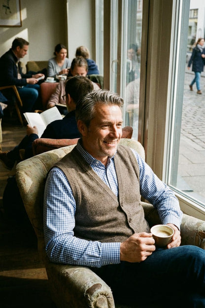 Strickweste Herren mit V-Ausschnitt und Knopfleiste