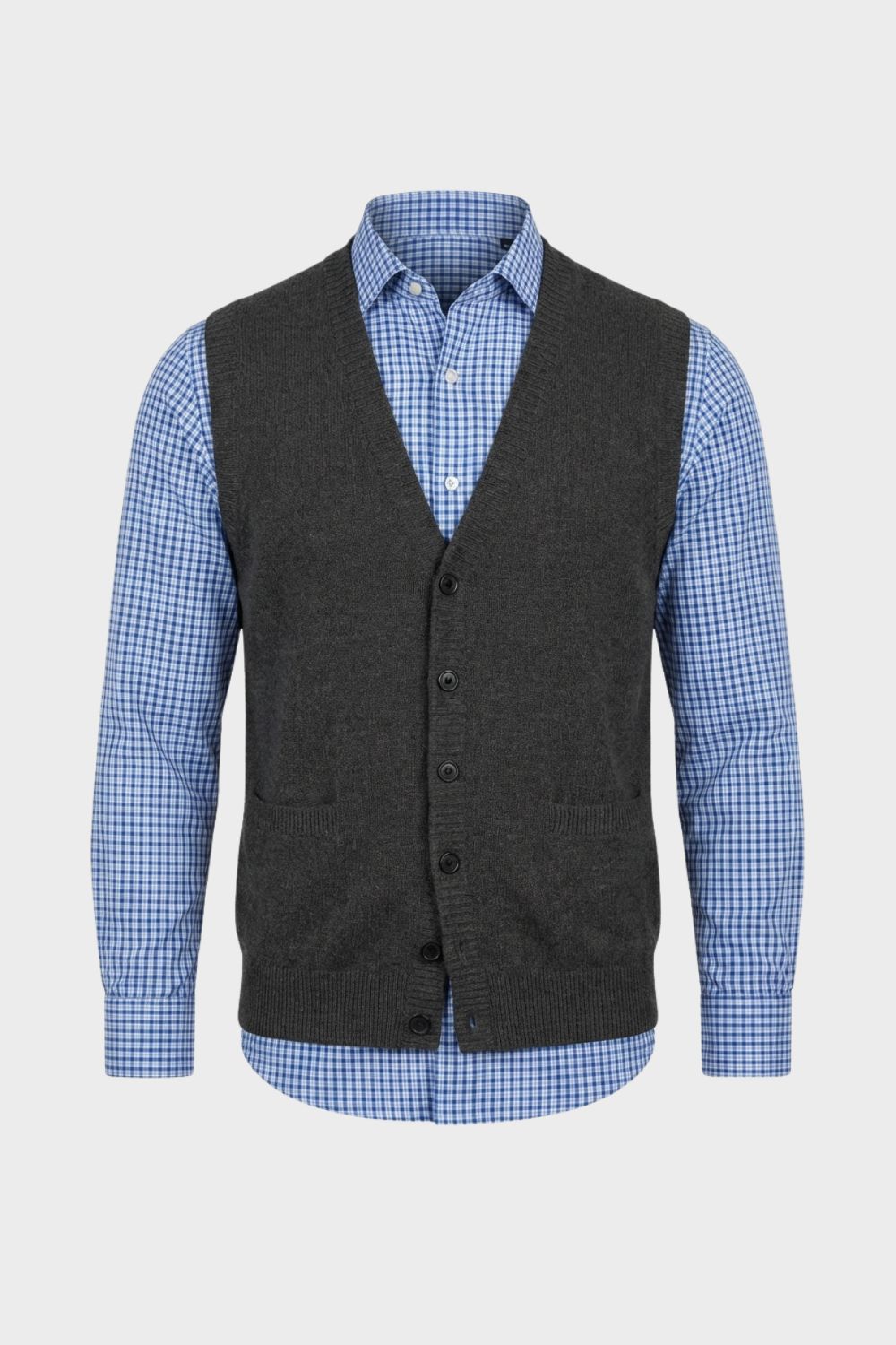 Strickweste Herren mit V-Ausschnitt und Knopfleiste