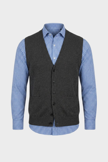 Strickweste Herren mit V-Ausschnitt und Knopfleiste