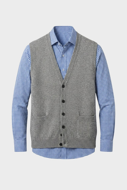Strickweste Herren mit V-Ausschnitt und Knopfleiste
