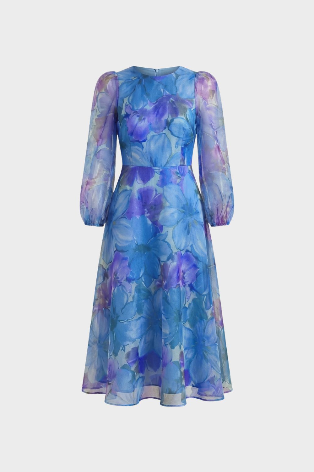 Kleid Damen mit Blumenmuster und Puffärmeln