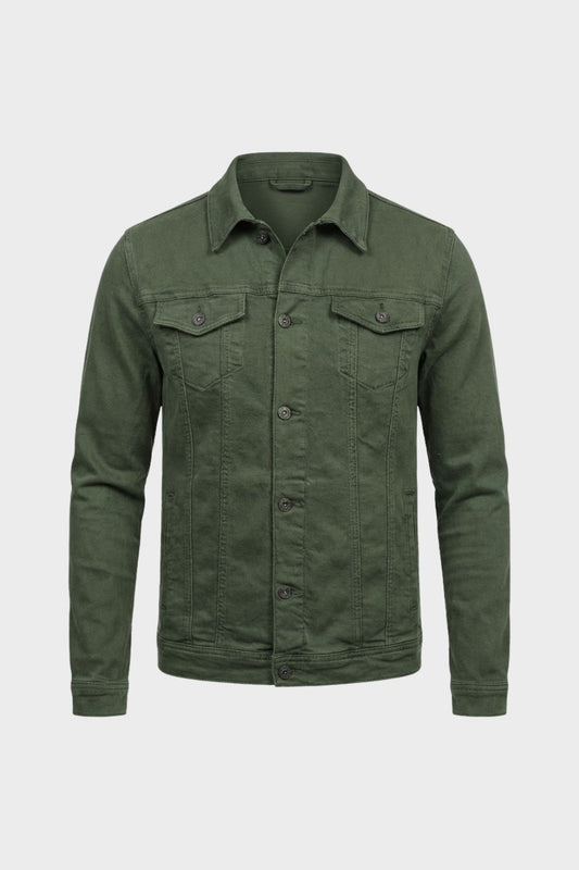 Jeansjacke Herren mit Knopfleiste und Brusttaschen