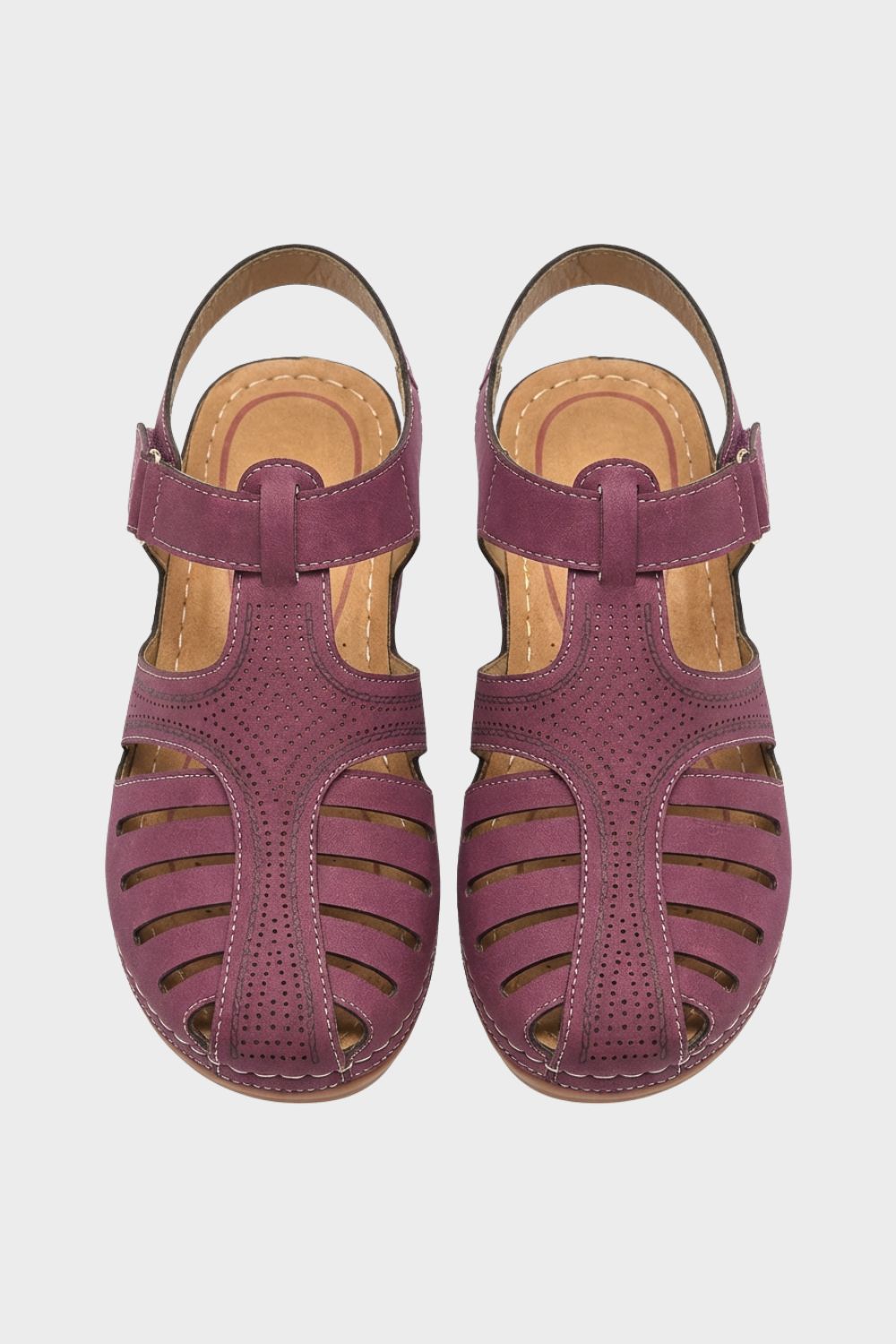 Sandalen Damen mit Klettverschluss und Lochmuster